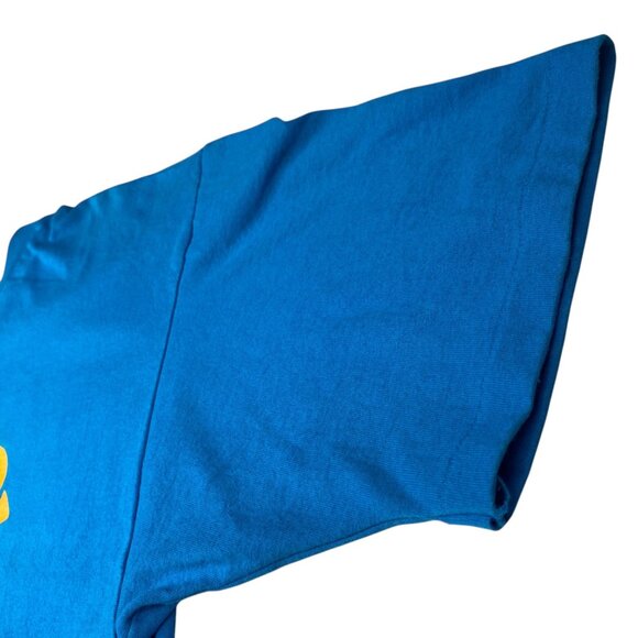 Vintage Hanes XL 90s "In Tune" Graphic TShirt Single Stitch Blue Retro Style - Picture 8 of 16